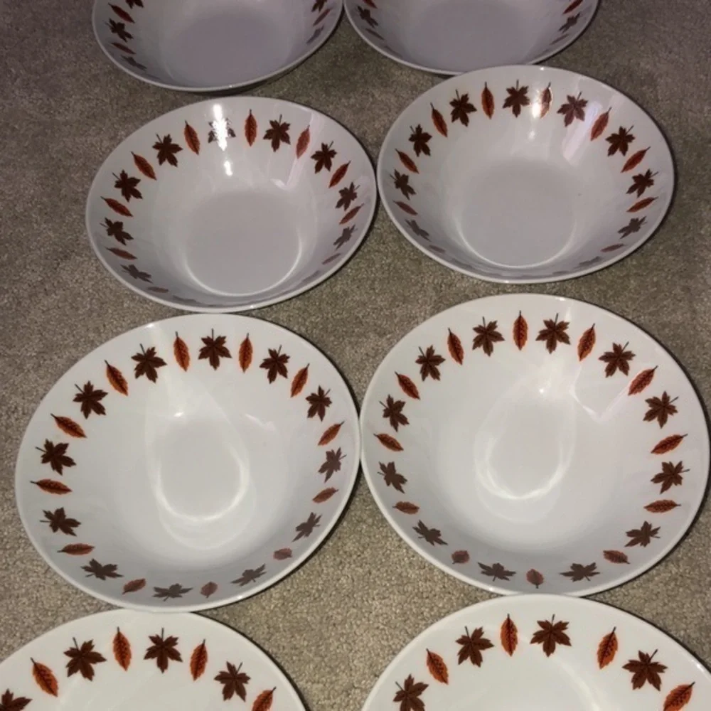 Vintage Harmony House Fine China Japan Bowl‎ Set (8) Leaf Fall Thanksgiving